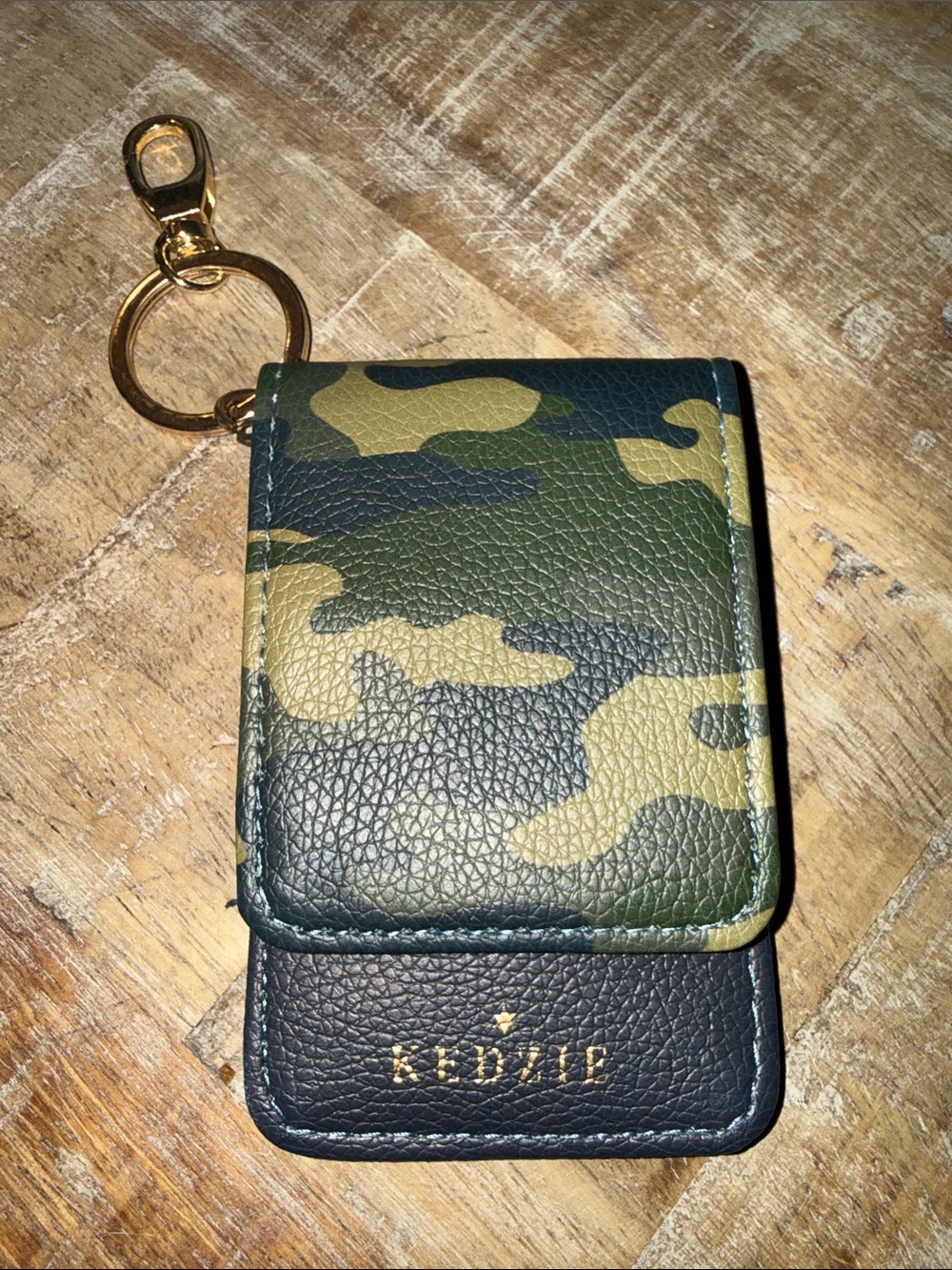 KEDZIE Camouflage Card Holder Keychain - Green Camo
